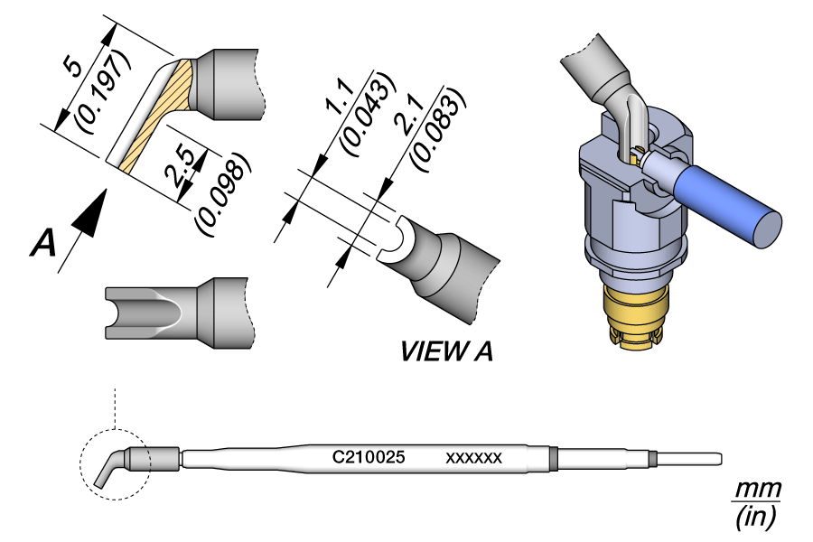 C210025 - Pin / Connector Cartridge Ø 1.1